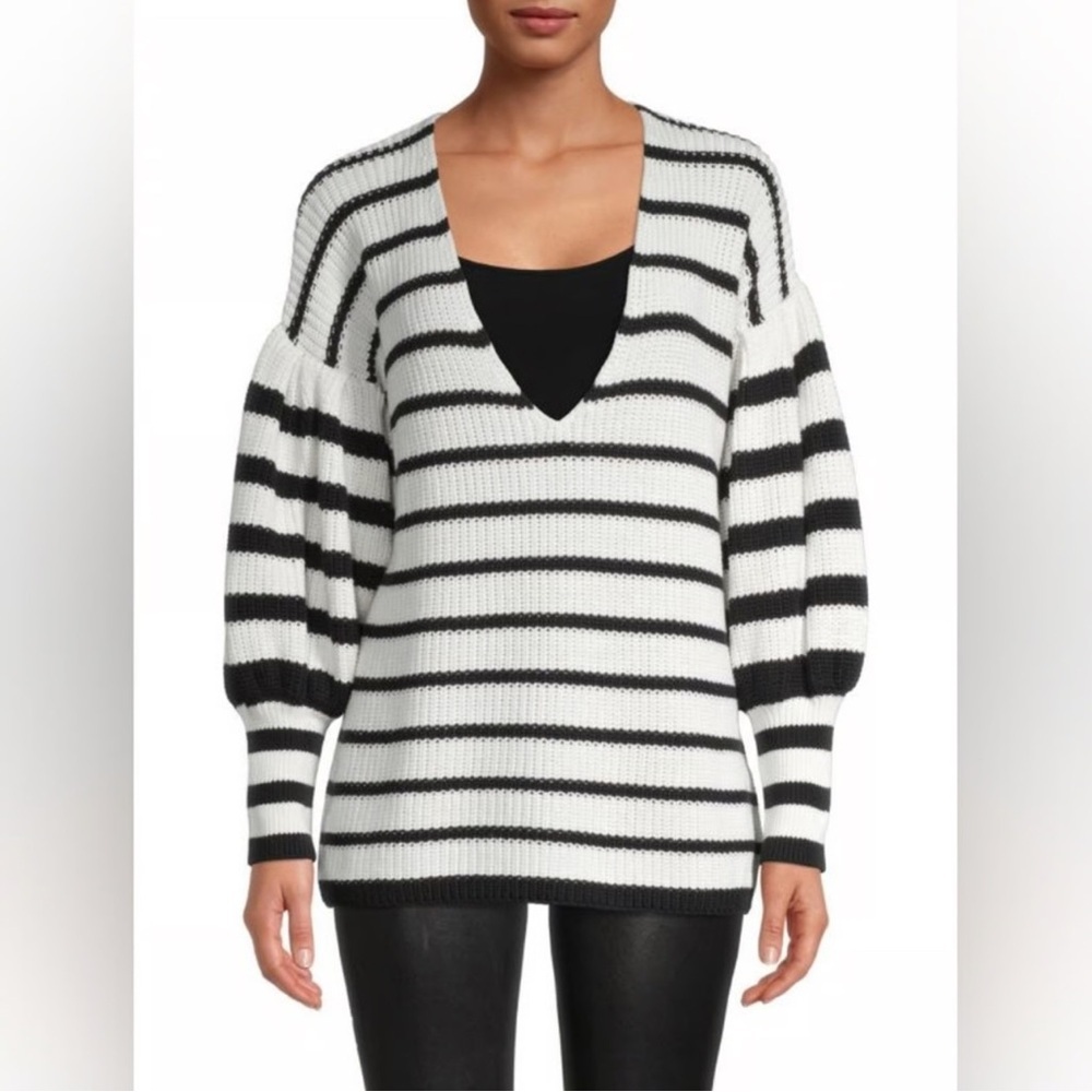 Caroline Constas Striped v-neck sweater
size small